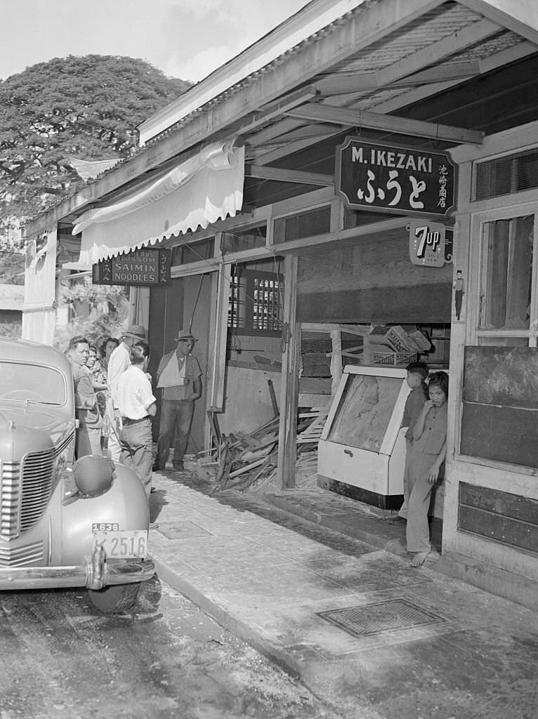 This is a photo of wreckage in Honolulu following the Japanese sneak raid of December 7th.