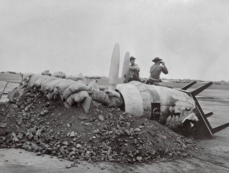 Soldiers Looking out of Hickam Field Trench.