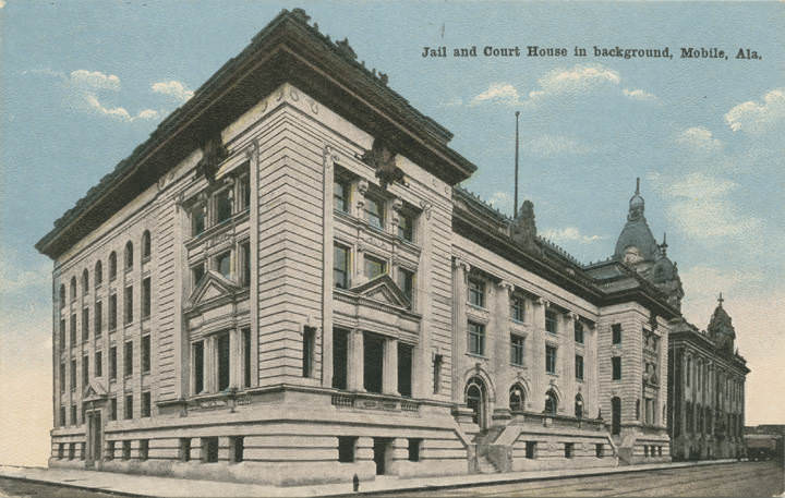 Jail and Court House in background, Mobile, 1901