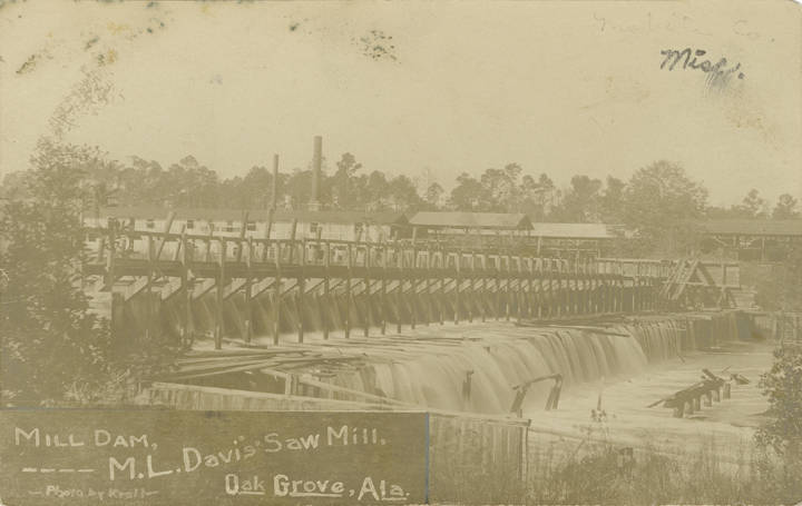 Mill Dam, M.L. Davis' Saw Mill, Oak Grove, 1907