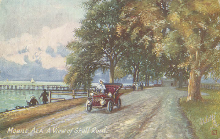 A View of Shell Road, Mobile, Alabama, 1900s