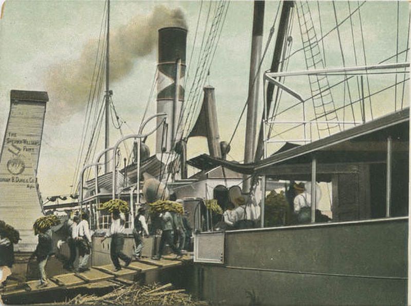 Unloading Bananas, Mobile, Alabama, 1900s