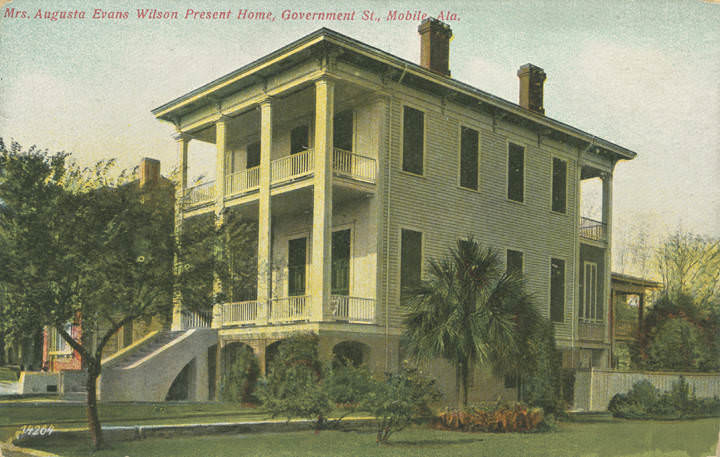Augusta Evans Wilson Present Home, Government St., Mobile, 1909