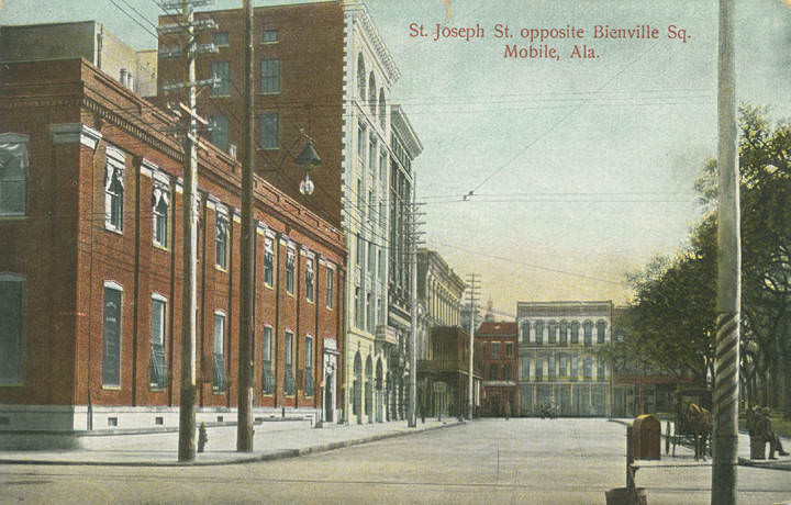 St. Joseph St., opposite Bienville Sq. Mobile, 1907