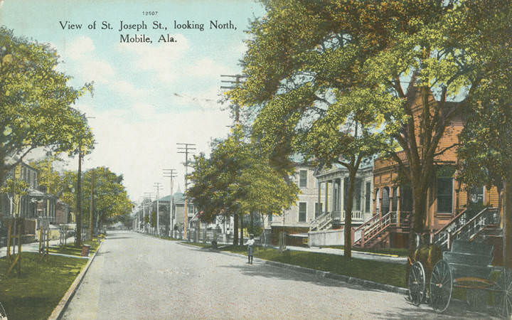 View of St. Joseph St., looking North, Mobile, 1906
