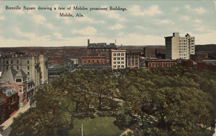 Bienville Square showing a few of Mobile's prominent buildings, Mobile, 1900s
