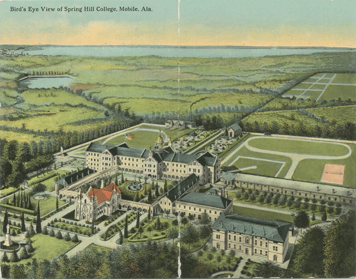 Bird's Eye View of Spring Hill College, Mobile, 1900s