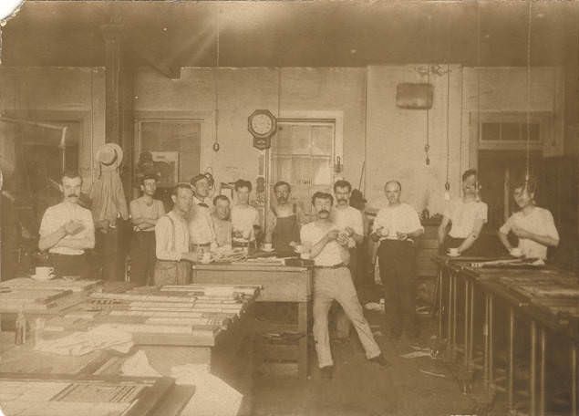 Workers inside a factory, Mobile, Alabama, 1900s