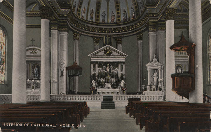 Interior of Cathedral, Mobile, Alabama, 1900s