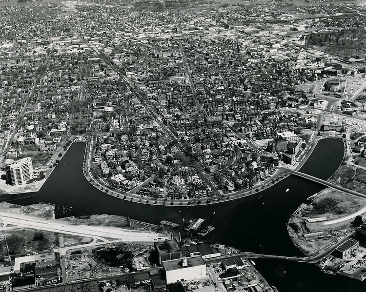 View looking North.Brambleton Avenue bridge under construction, Atlantic City, Norfolk, 1962