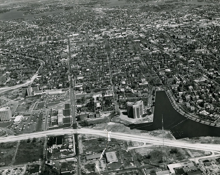 Brambleton Avenue Expansion.EVMS Medical School campus lower left, Atlantic City, Norfolk, 1962