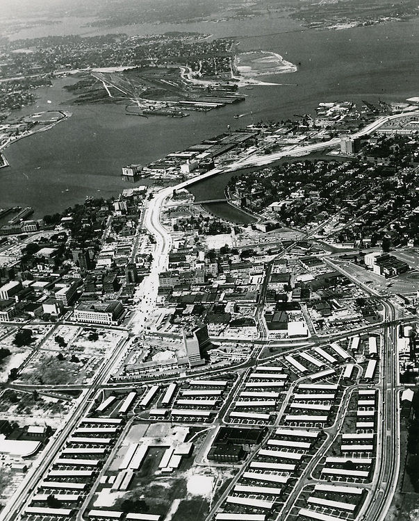 View looking West, Young Terrace in foreground, Atlantic City, Norfolk, 1963