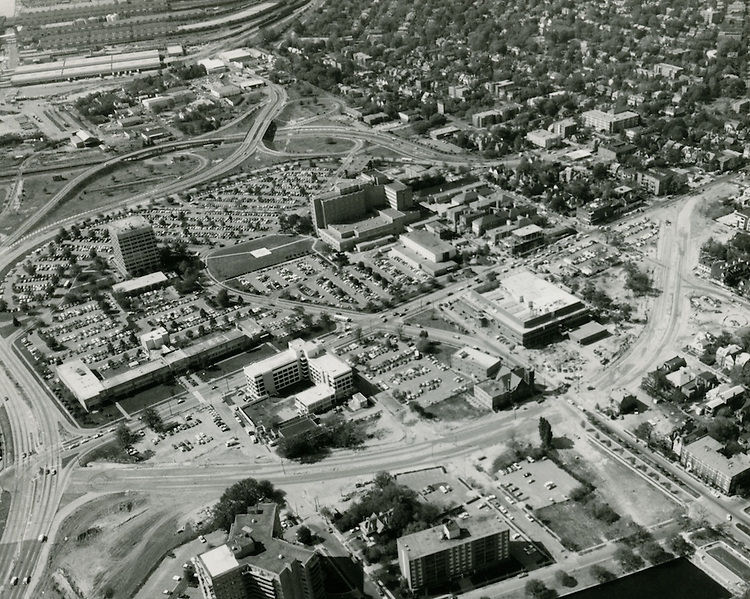 View of EVMS Medical School campus. Norfolk General Hospital, Atlantic City, Norfolk, 1962