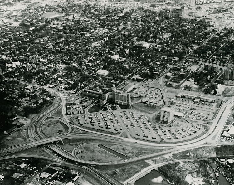 View looking Northeast. EVMS Medial School campus, Atlantic City, Norfolk, 1960s