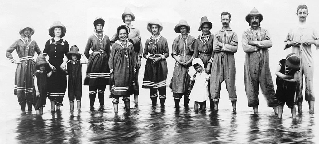 Bathers at the Mobile, AL sea shore, 1901