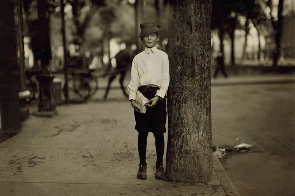 Young Office Boy Employed by Law Firm, 11 years old, Full-Length Portrait, Mobile, Alabama, 1914