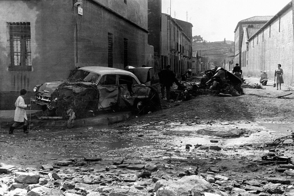 Four Days After The Torrential Rains In Catalonia Which Caused The Death Of Hundreds People And Missing, in Terrassa, Spain, on September 29, 1962.