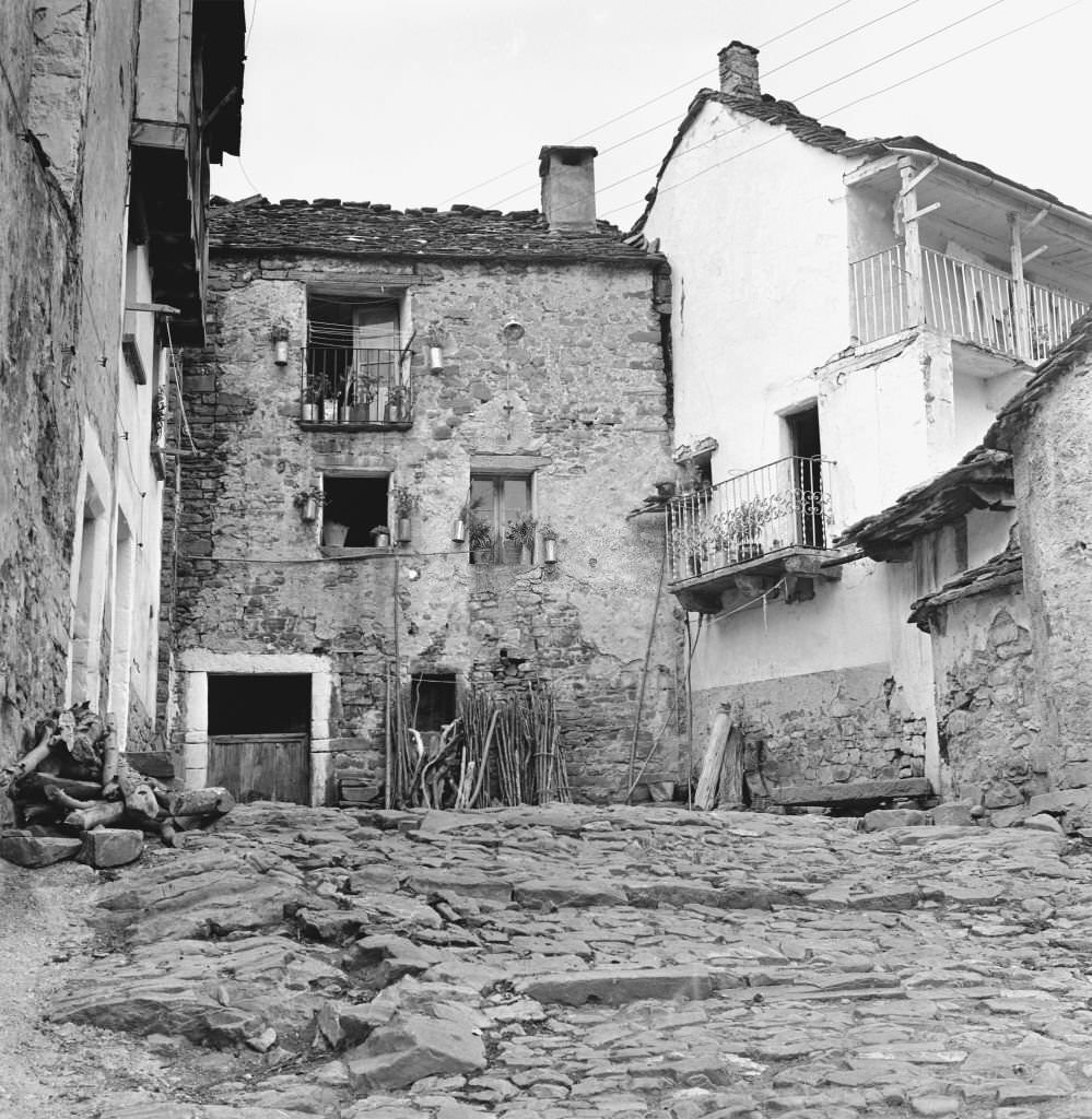 View of the village of Torla, Huesca, Spain, 1963.
