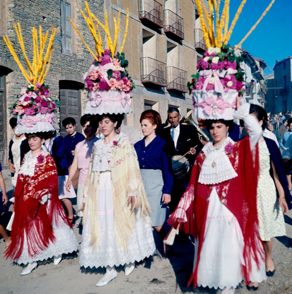 Feast of “Las Aguedas”, which has been held since 1227, and where two women are elected as “mayors” to govern the village for two days, Zamarramala, Segovia, Spain, 1963.