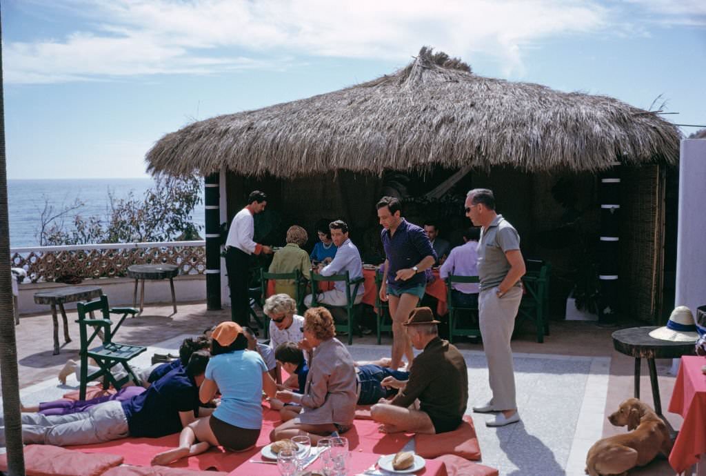Holidaymakers in Marbella, Spain, April 1963.