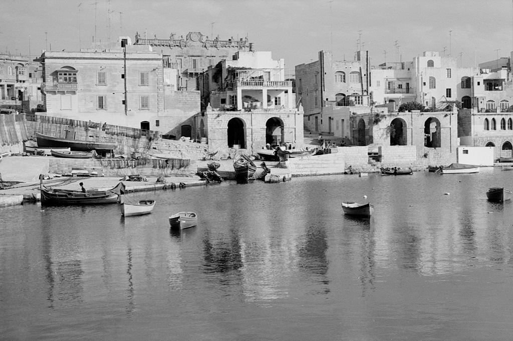 Boats moored somewhere in the Canary Islands, 1968.