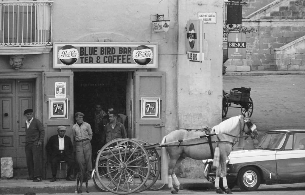 Men outside a café. Canary Islands, 1968