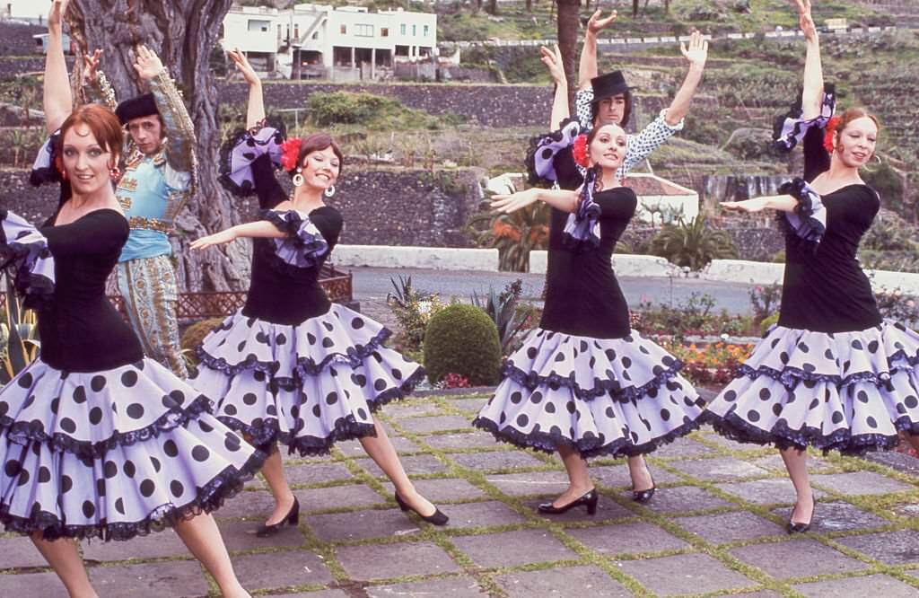 Spanish flamenco dancers, 1964, Granada, Andalusia, Spain.