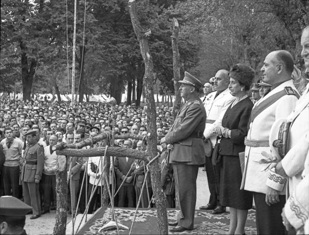 Francisco Franco in Burgos during the celebrations of the twenty-fifth anniversary of his appointment as Head of State Government, 1961