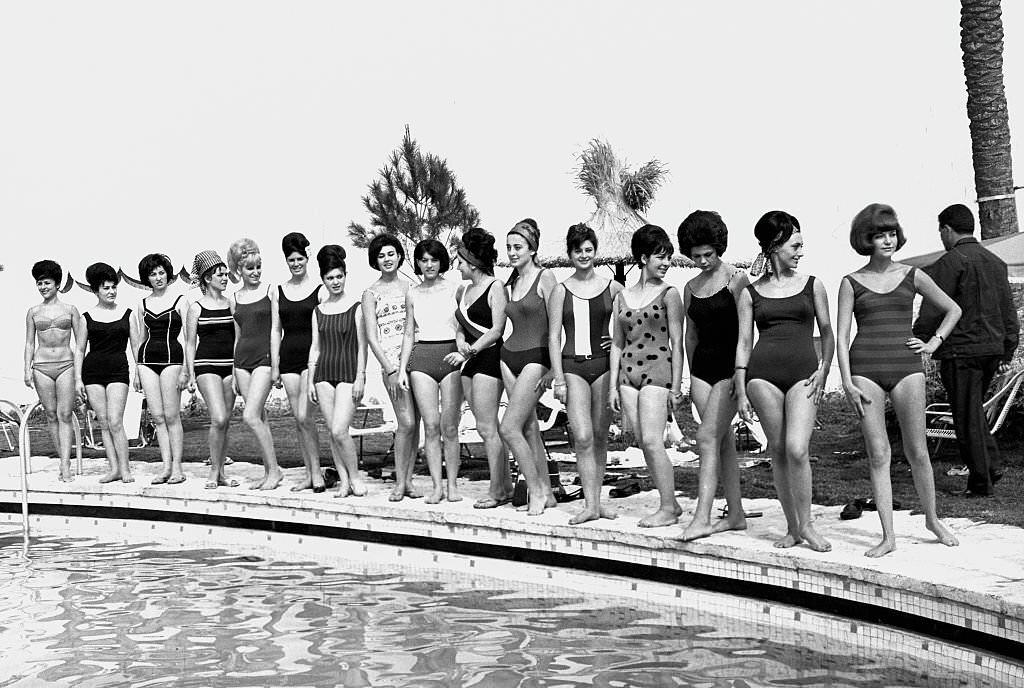 Election of Miss Spain in Torremolinos, 1964, Malaga, Spain.