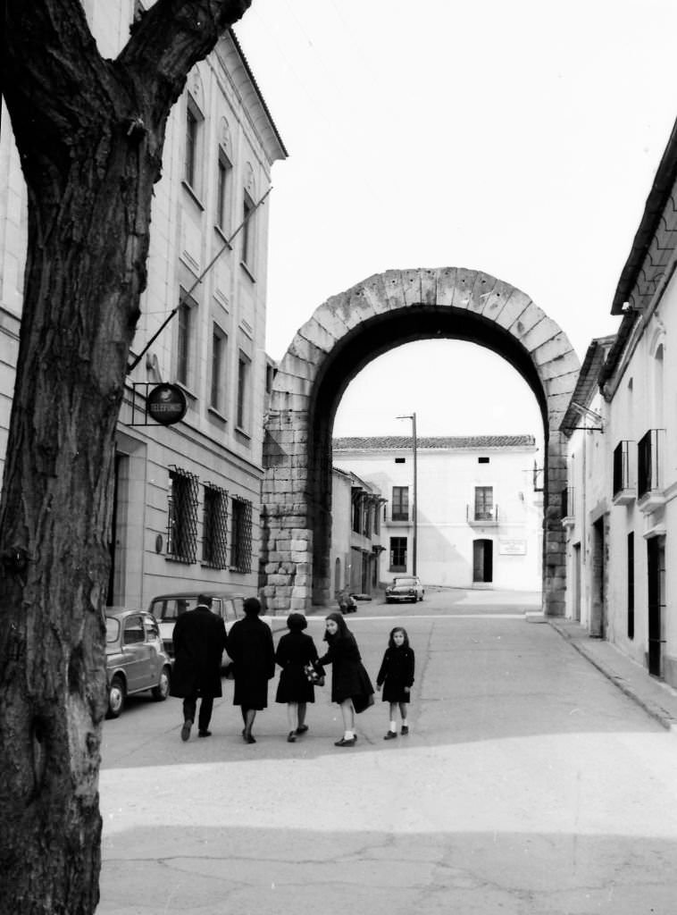 The Arch of Trajan in Merida, Extremadura, 1964.