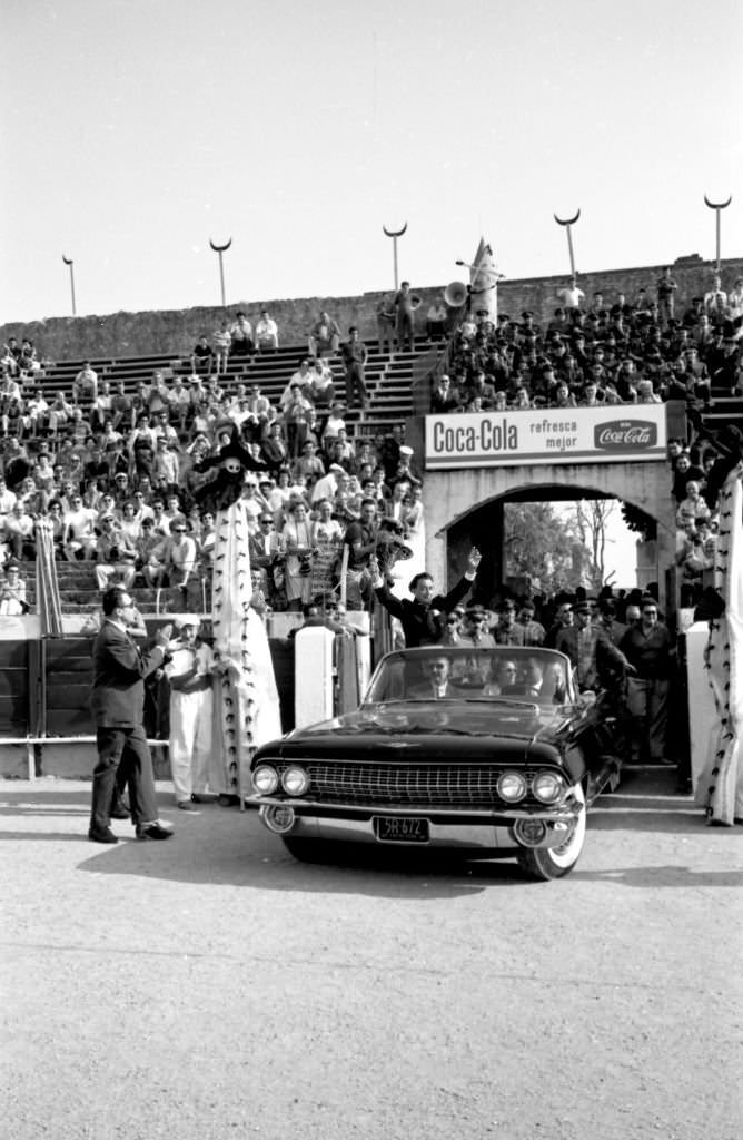 Celebration in the Figueres Bullring of a comic and surrealist bullfight organized by the painter Salvador Dali, 1961.