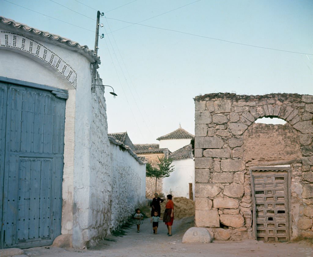View of El Toboso, 1965, Toledo, Castilla la Mancha, Spain.