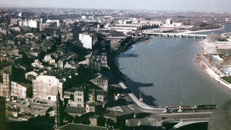 Ebro river from Basilica del Pilar, Zaragoza, March 1968