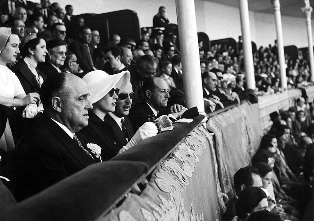 The Royal Couple Attending a Corrida i Madrid, 1960
