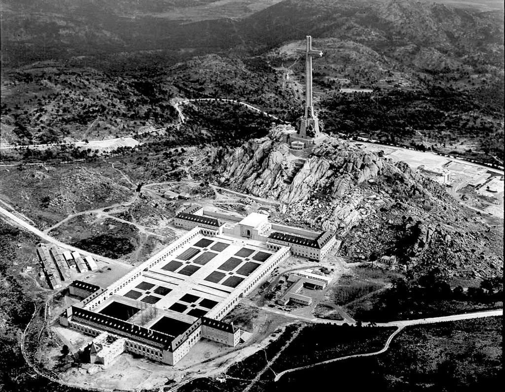 Abbey of the Holy Cross of the Valley of the Fallen, built by order of the Spanish dictator Francisco Franco in the Valley of Cuelgamuros, in San Lorenzo del Escorial, Madrid, 1960s