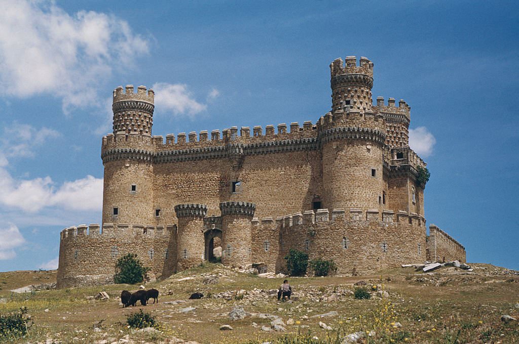 The New Castle of Manzanares el Real (aka 'Castle of los Mendoza'), Manzanares el Real, Spain, 1960.