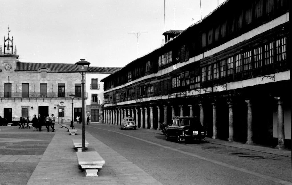 Plaza Mayor of Ciudad Real, Castilla La Mancha, Spain, 1972.