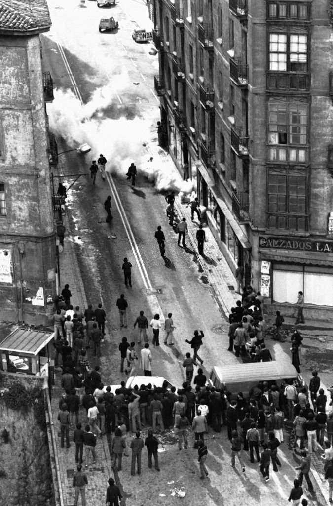 Demonstration of the 'week for amnesty', in May 1977 in Bilbao, Spain.