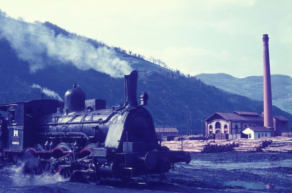 Spanish vintage 'Eslava' built by Hartmann of Chemnity in 1881 working for the Minas de Aller complex Ujo. Monday 5th April 1971.