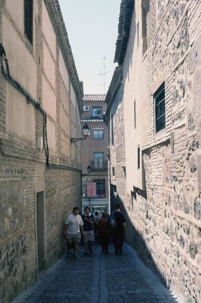 A typical little street, 1977, Toledo, Castilla La Mancha Spain.