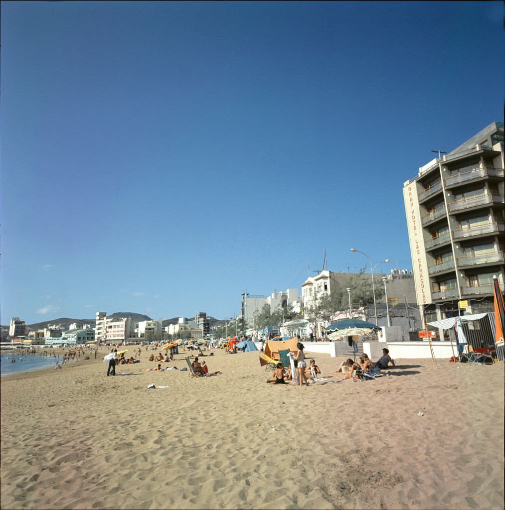 Bathers on the beach, Tenerife 1970