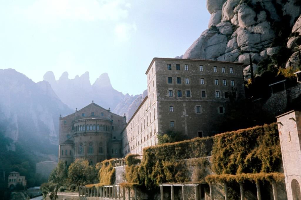 The Benedictine monastery of Santa Mara de Montserrat, northwest of Barcelona, 1976