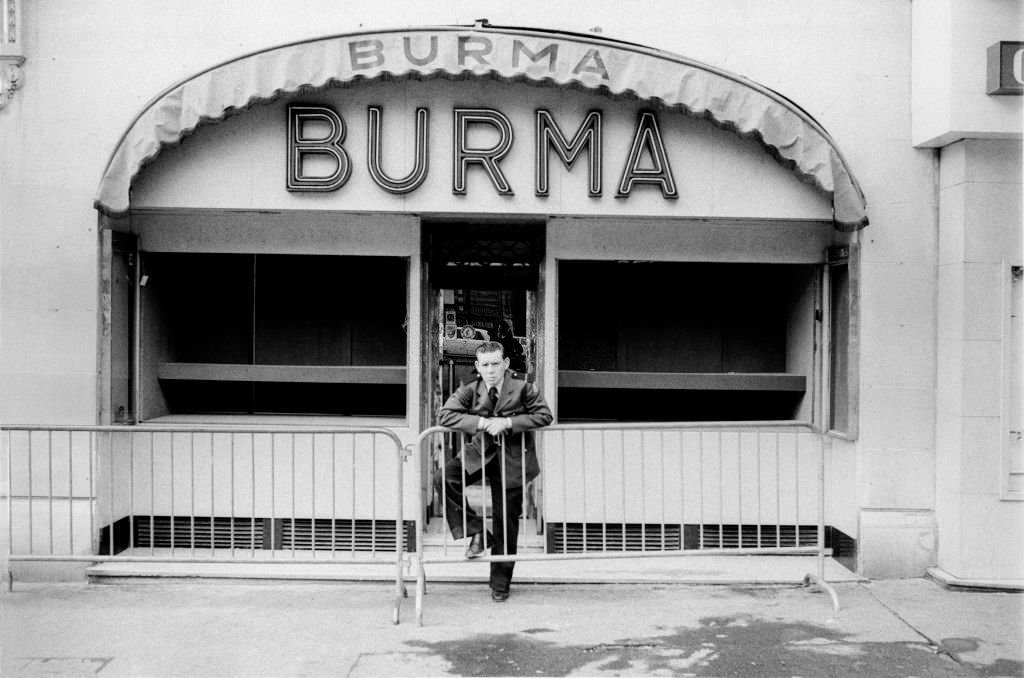 Smashed windows and looted shops during a violent demonstration during the trial of 16 Basque nationalists in Burgos, Spain, September 28, 1975.