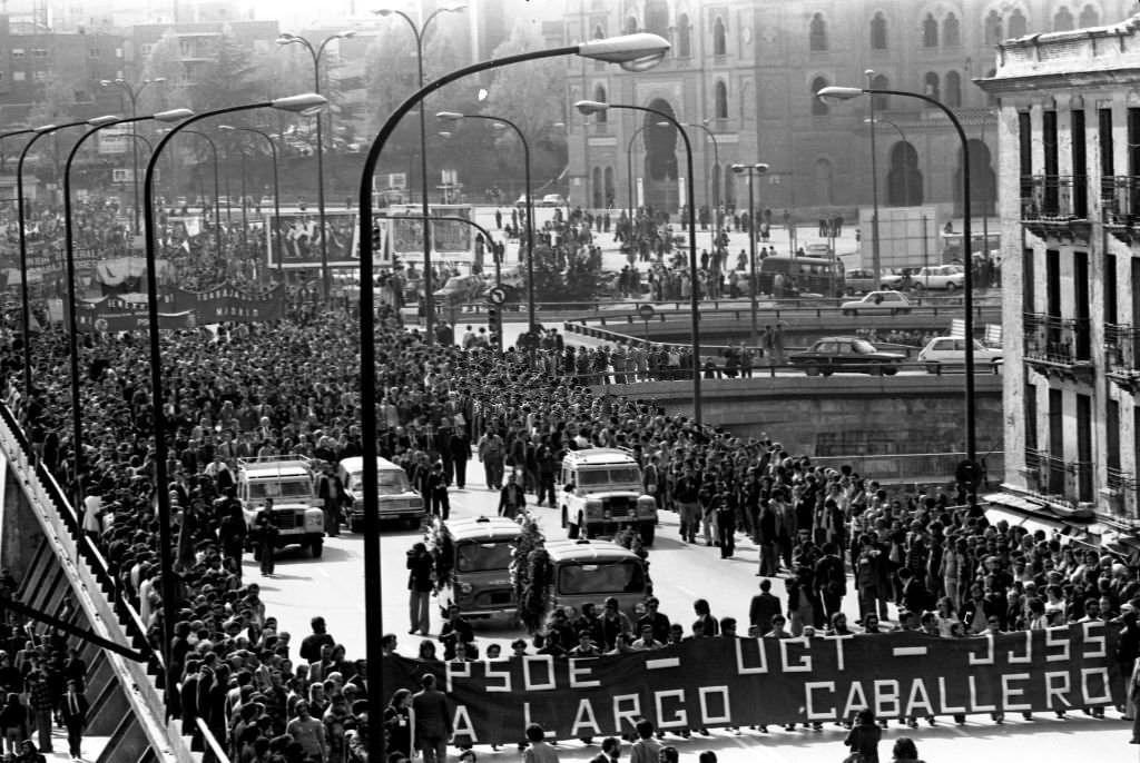 Burial oFrancisco Largo Caballero in Madrid, 1978