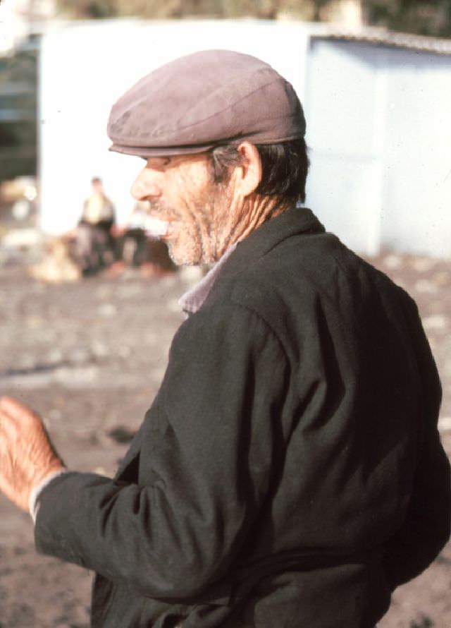 Beach spectator at morning fishing, Almuñécar, 1977