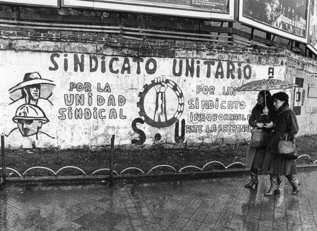 Fresco of the Sindicato Unitario in Bilbao, Spain, 1970