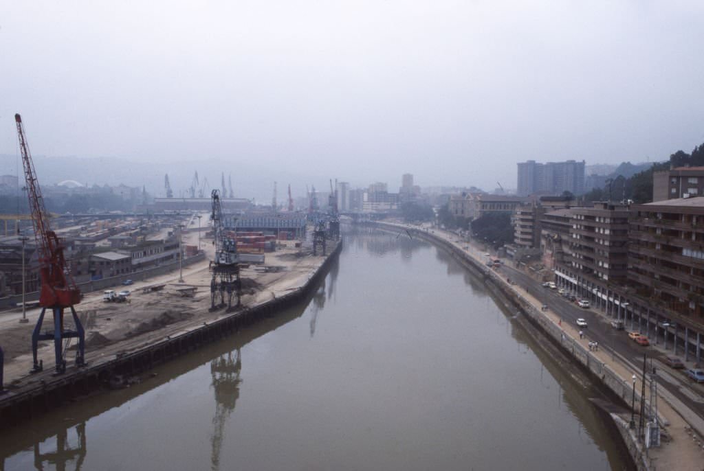 Port on the Nervion at Barakaldo, on the outskirts of Bilbao, 1970