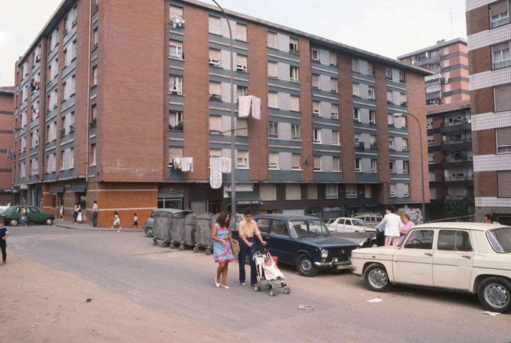 Working class residential area in Bilbao, 1970, Spain.