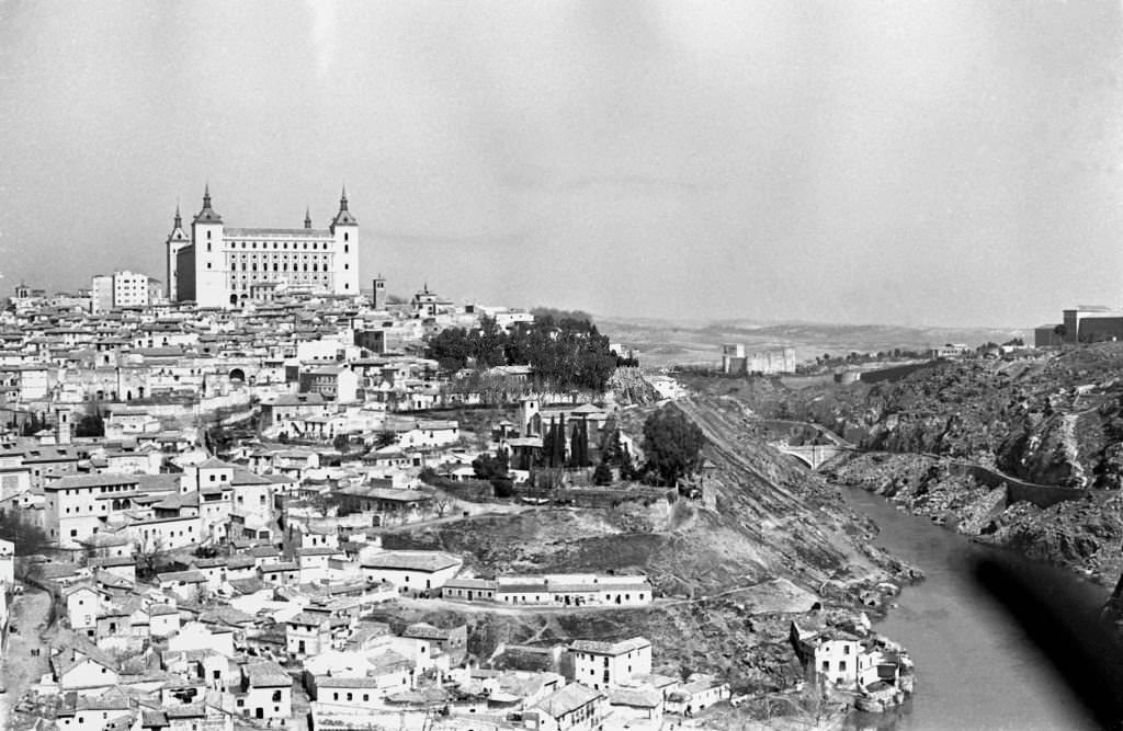 View of Toledo, 1974, Castilla la Mancha, Spain.