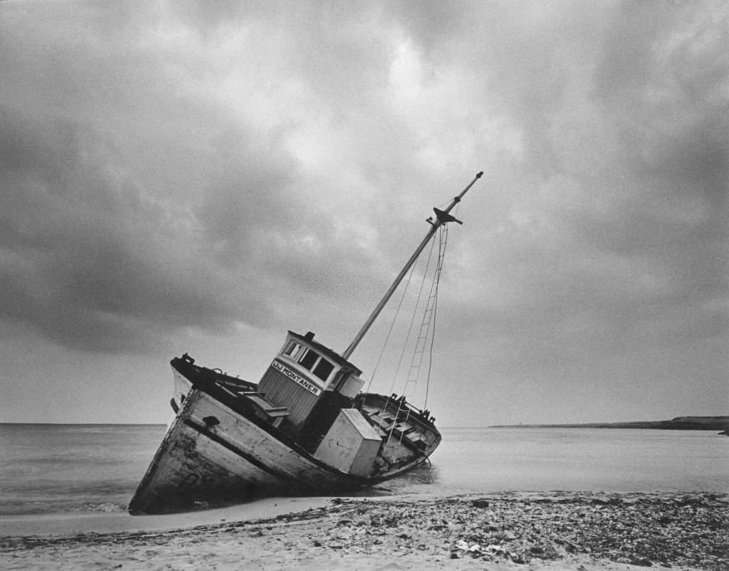 Formentera, fishing boat at the beach, 1970s